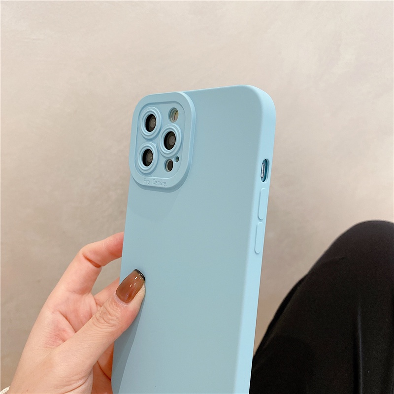 Ốp Điện Thoại Silicone Mềm Màu Kẹo Bảo Vệ Toàn Diện Cho Apple 13 promax 12 11 Pro Max mini X XR XS Max 7 8 Plus