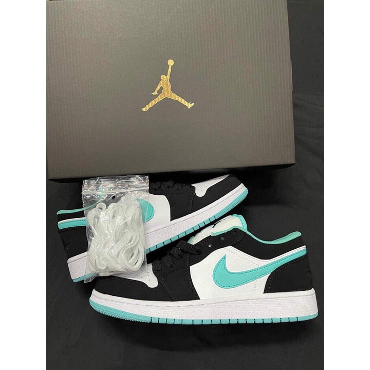 ✅shopgiayphutho19✅Giày Jordan 1 Panda Xanh Ngọc Cổ Thấp Nam Nữ, Giày Sneaker JorDan 1 Xanh Ngọc đủ Box+Bill jd1