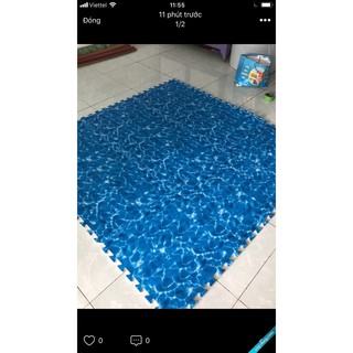 Bộ 4 Miếng Thảm Xốp Mềm Lót Sàn gơn xanh biển 60x60cm