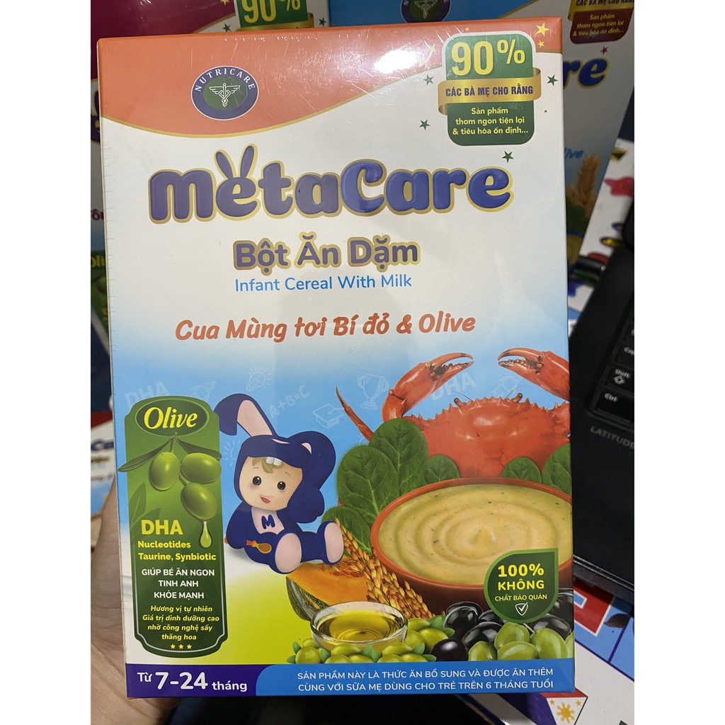 [MẪU MỚI] Bột Ăn Dặm Metacare Cua Mùng Tơi Bí Đỏ