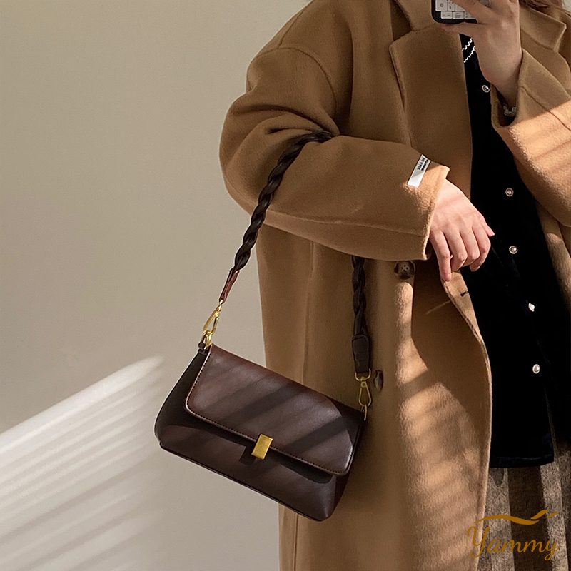 Túi Xách Đeo Vai Hình Vuông Nhỏ Nhắn Xinh Xắn Phong Cách Thời Trang Retro Hàn Quốc