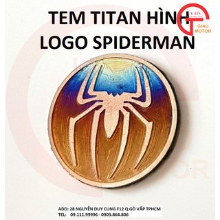 TEM HÌNH LOGO SPIDERMAN DÁN XE BẰNG TITAN