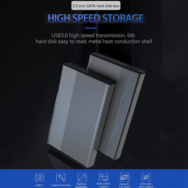 Hộp Ổ Cứng Ngoài 2.5 Inch Sata Sang Usb 3.0 Type C Bằng Nhôm Cho Notebook Desktop (Usb3.0) | BigBuy360 - bigbuy360.vn