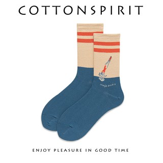 Tất Cổ cao Nam nữ Unisex Cá tính Retro Chất Cotton Dày dặn Mang dày thể thao Vớ Cổ Cao Nam Nữ Cao Cấp