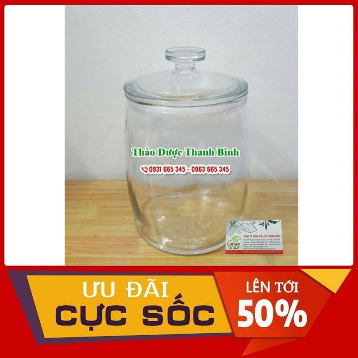 Combo 2 Bình Ngâm Sâm Thủy Tinh Chum HD 12-2 7.6 Lít - Hũ Ngâm Sâm 7.6 Lít