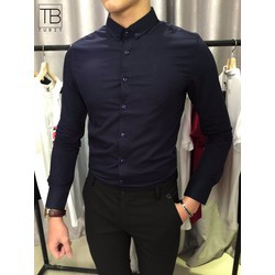 sơ mi nam xanh đen SM618 xanh