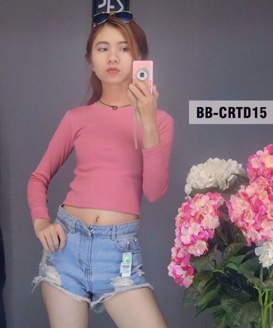 (DEAL SHOCK) Áo croptop ôm dáng tôn body tay dài | BigBuy360 - bigbuy360.vn