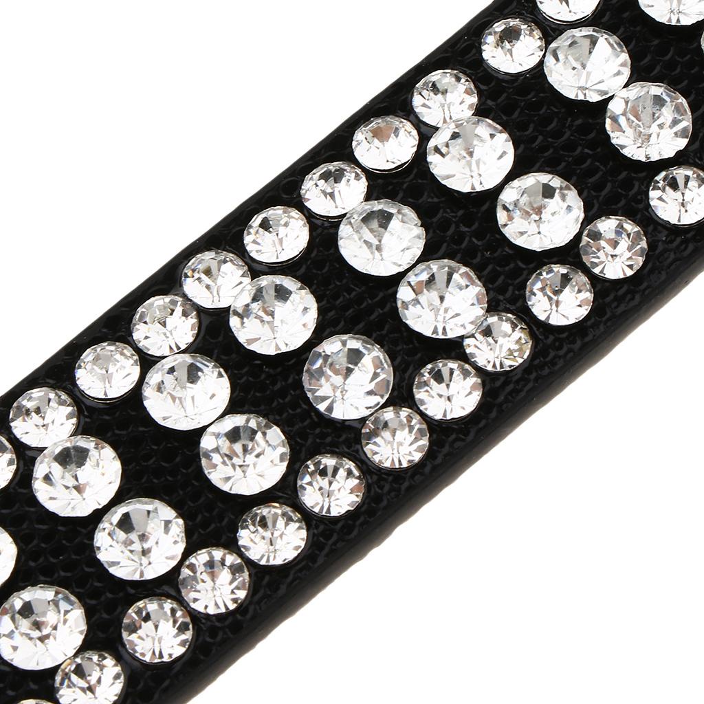 Thắt lưng da bò đính hạt đá lấp lánh