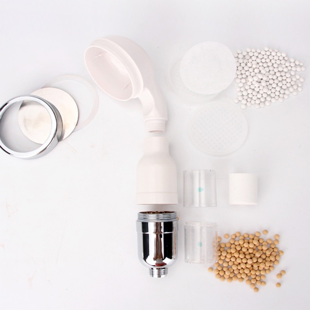 Tay Vòi Tắm Hoa Sen V3 (Bầu Tròn Trắng) Nano Tăng Áp Lực Nước - Chọn Thêm Dây Và Giá Treo Vòi - Có Hạt Lọc Nano