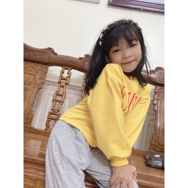 Bộ Nỉ Thể Thao Thu Đông Dài Tay Cho Bé Gái Size Đại