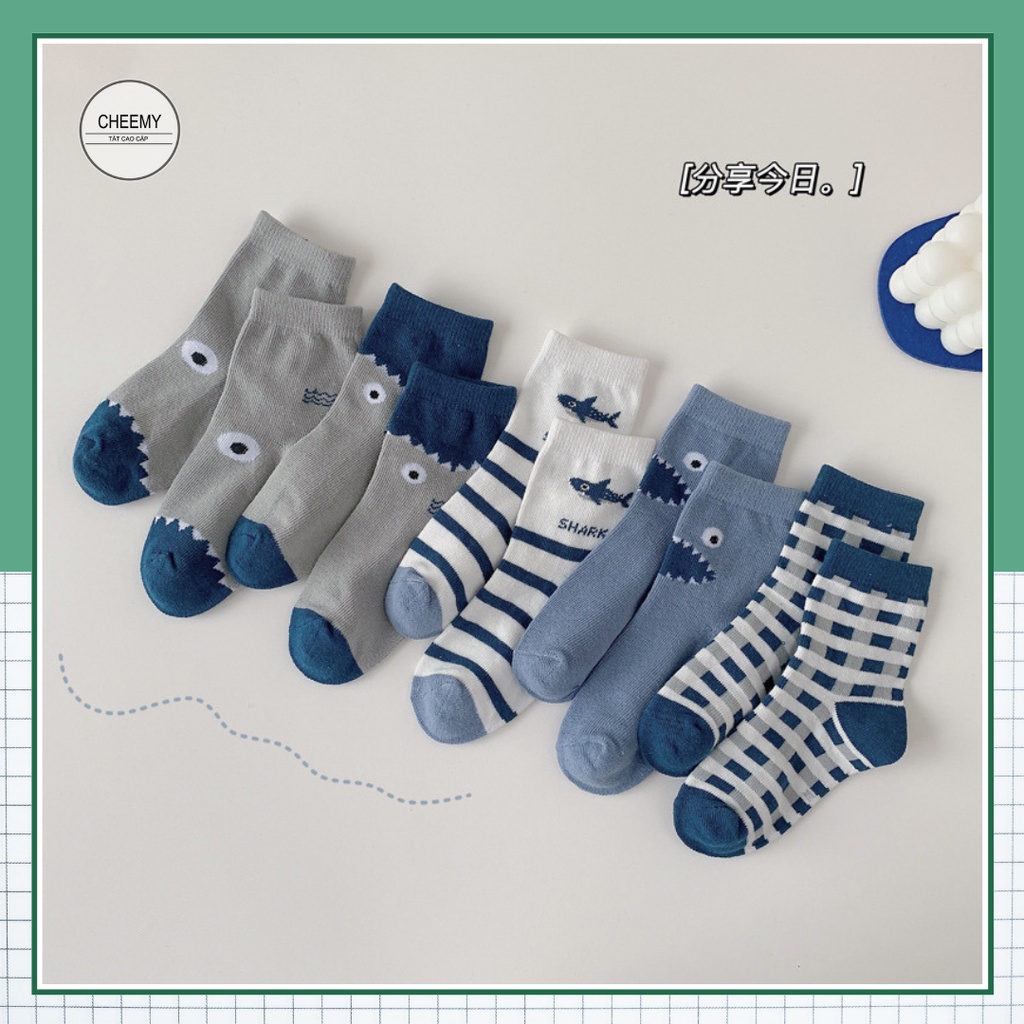 Set Tất Vớ Cao Cấp Bé Trai Cotton Co Giãn Thoáng Khí Thấm Hút Khử Mùi
