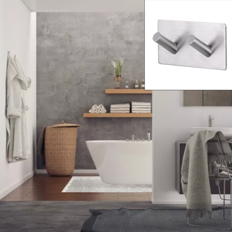 Móc Treo Đồ Bằng Thép Không Gỉ Dán Tường Chịu Được Sức Nặng Không Cần Đục Lỗ Cho Nhà Bếp Nhà Tắm