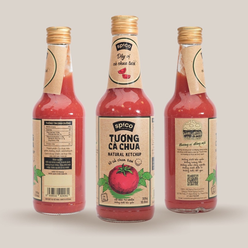 Tương cà chua SPICO hữu cơ, đậm vị, an toàn 255g 305g