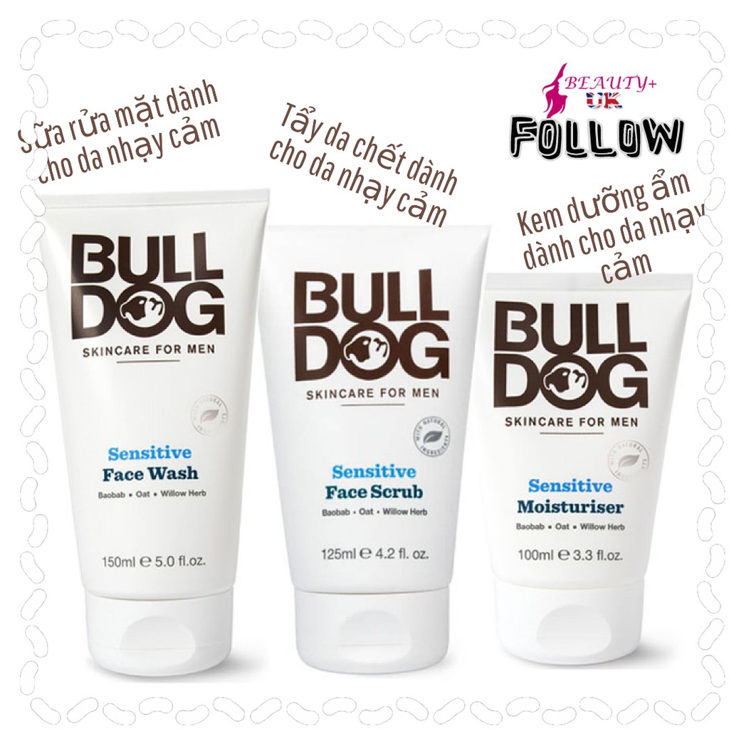 Sữa Rửa Mặt Bulldog Sensitive Face Wash Cho Nam Da Nhạy Cảm 150 Ml