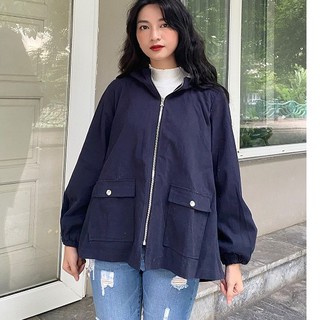 Áo khoác kaki nữ có túi ốp 2 bên, có mũ KKW0444 - 92WEAR