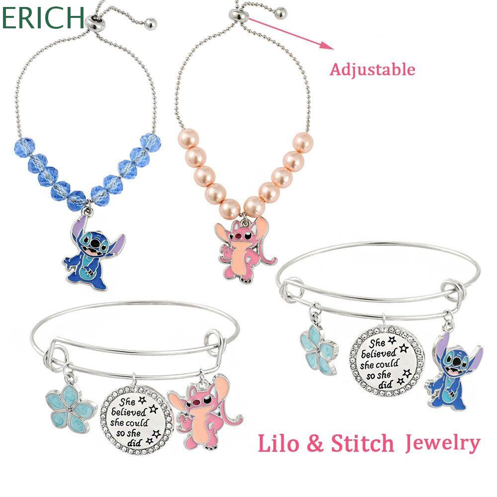 Vòng Tay Đính Ngọc Trai Nhân Vật Lilo & Stitch Dễ Thương Phong Cách Hàn Quốc