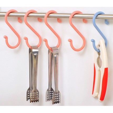 HHM Set 5 Móc nhựa treo đồ chữ S đa năng GIAO MÀU NGẪU NHIÊN, Treo Quần Áo, Treo Đồ Đạc, Treo Hàng Đa Năng