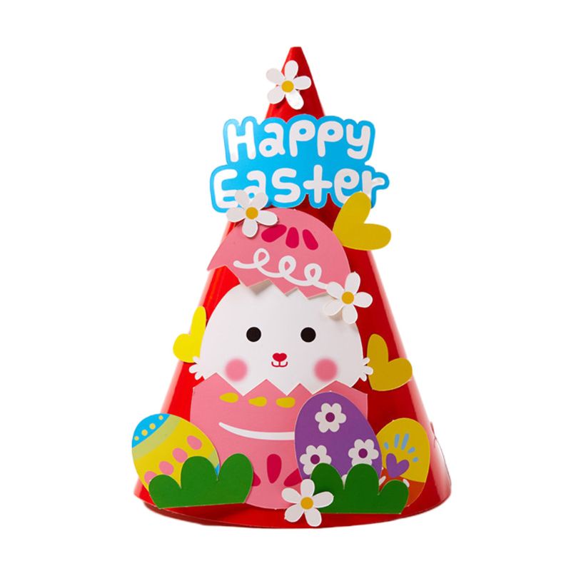 Mũ Giấy Hình Nón Vành Tròn Họa Tiết Hoạt Hình Dễ Thương Làm Đồ Thủ Công DIY Cho Bé