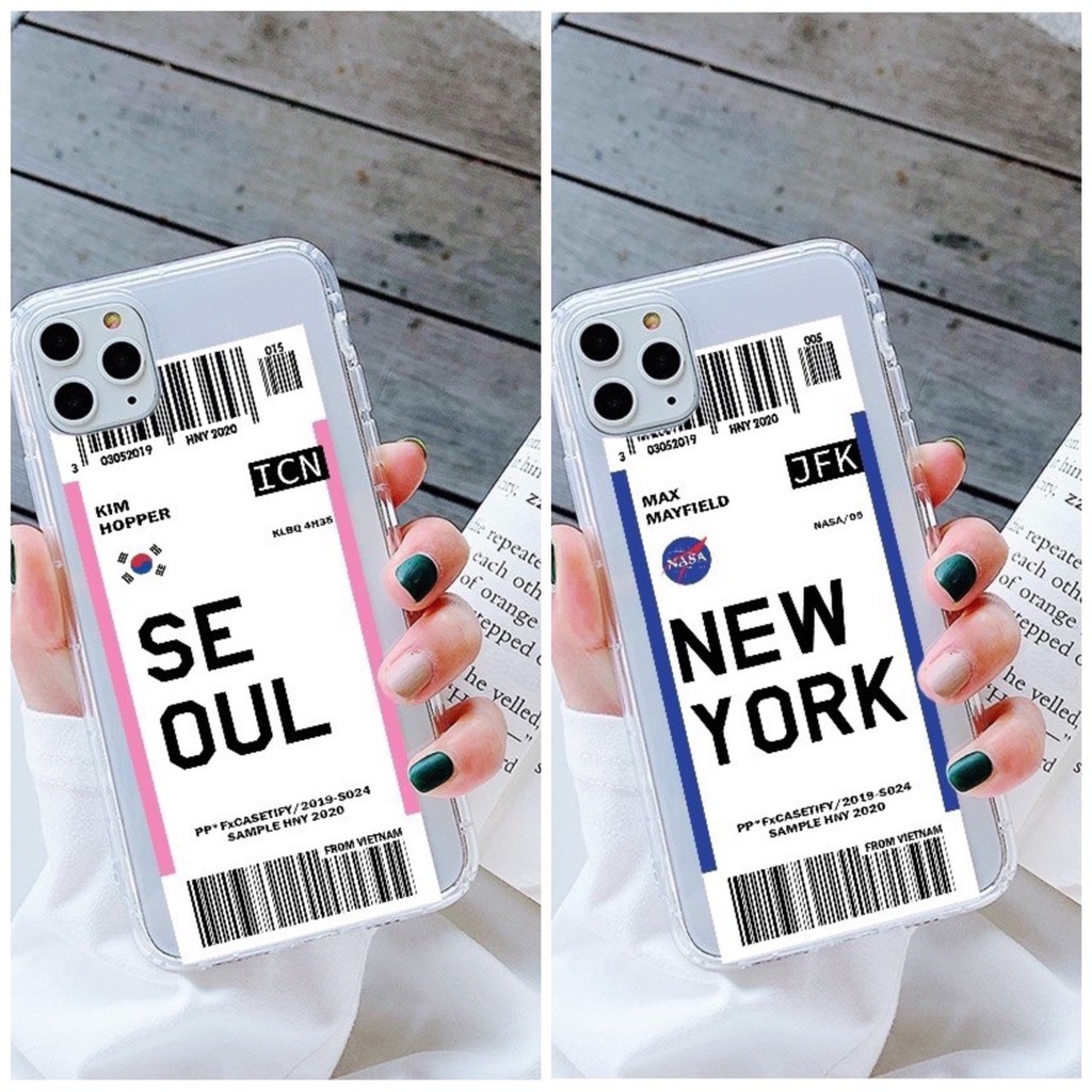 Ốp lưng Ticket Newyork, Seoul cho Iphone 7plus/8plus, X/XS, 11