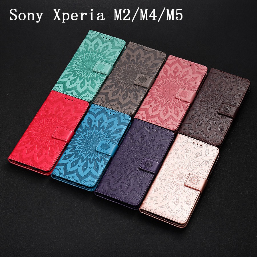 Ốp lưng điện thoại dạng lật bằng da dành cho Sony Xperia M2/M4/M5