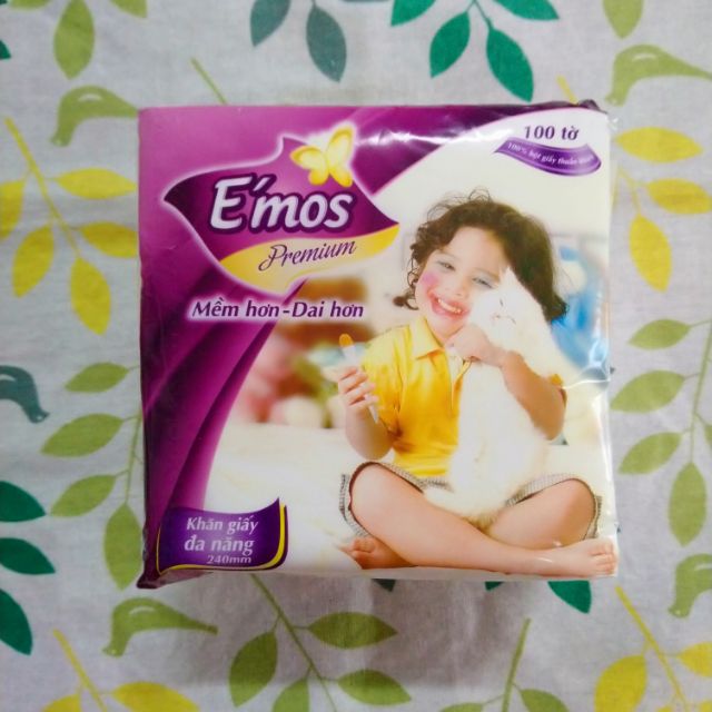 Khăn giấy lụa cao cấp Emos premium 100 tờ
