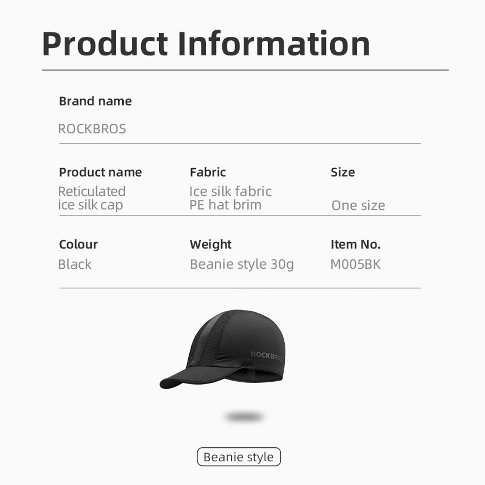 Mũ Bảo Hiểm Xe Đạp Rockbros M005BK Chất Liệu Lụa Lạnh Thoáng Khí