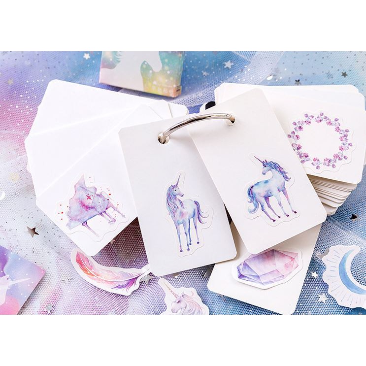 Bộ 46 Sticker Hàn Quốc hình Kỳ Lân trang trí E24