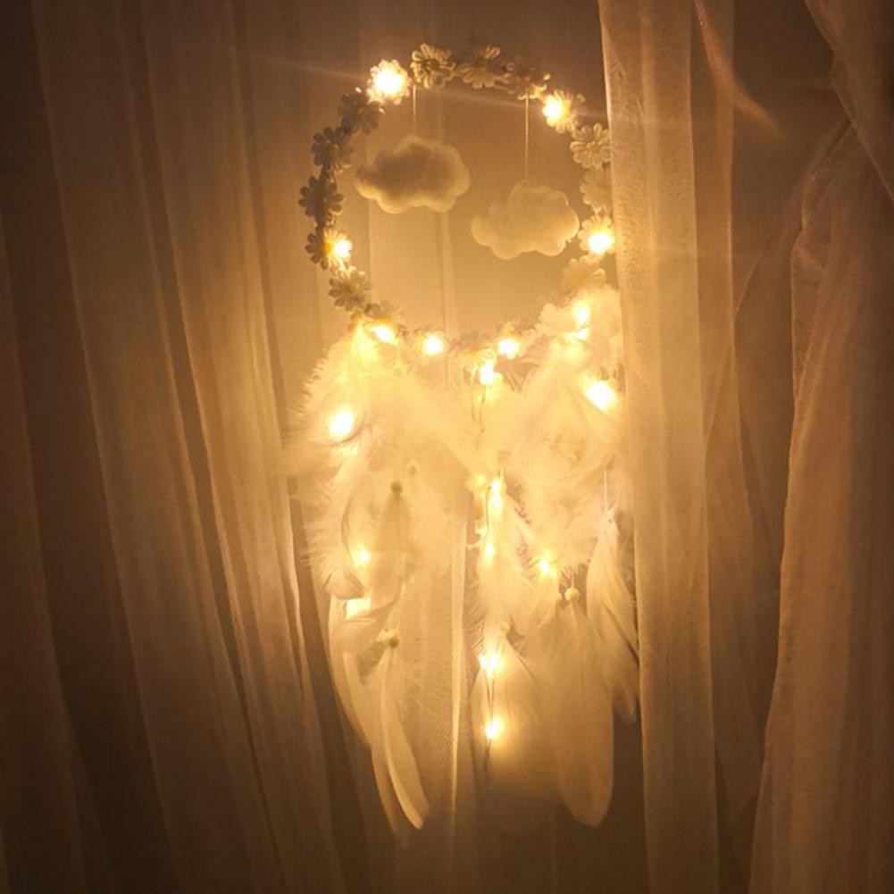 Dream Catcher có đèn led phát sáng trang trí cho phòng ngủ đẹp mắt