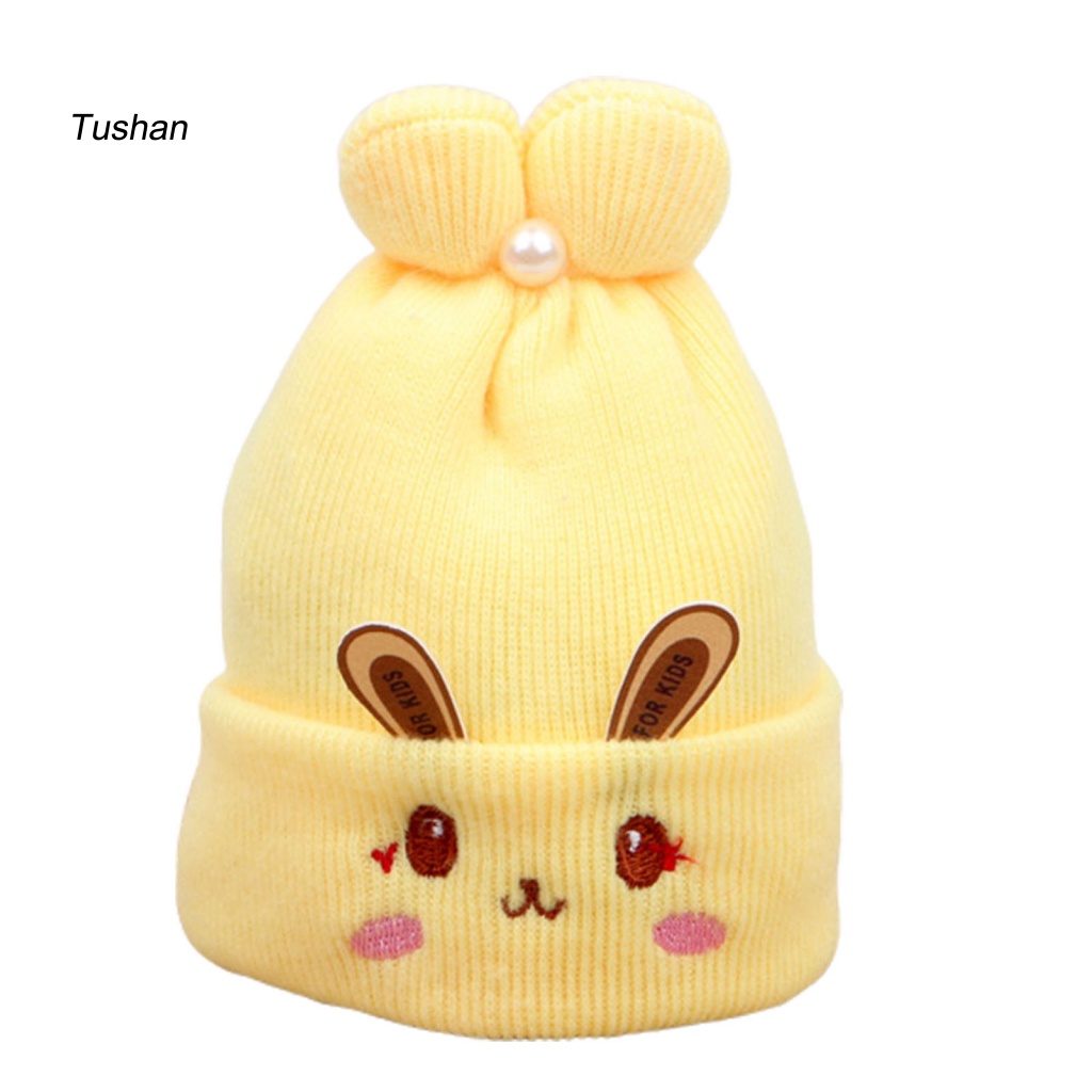 Mũ Dệt Kim Tai Thỏ Giữ Ấm Mùa Đông Cho Bé Sơ Sinh 0-6 Tháng Tuổi