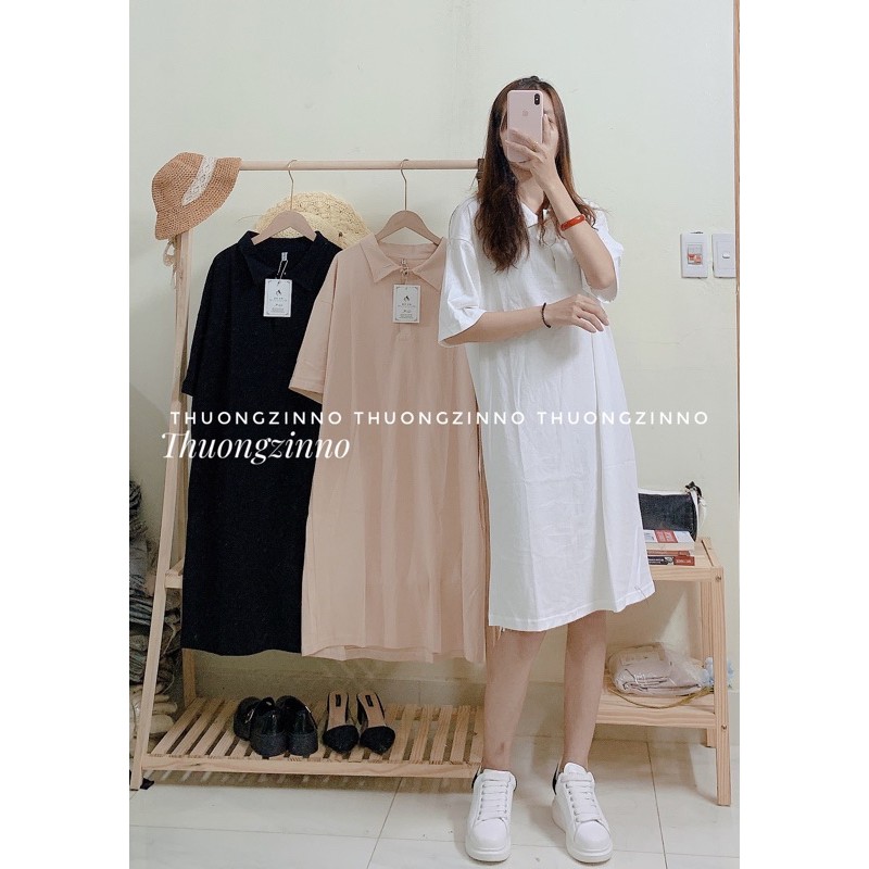 [Ảnh thật/Video] Váy polo cổ đức phong cách Hàn Quốc Đầm dáng suông ulzzang | BigBuy360 - bigbuy360.vn