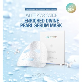 [CÓ HÓA ĐƠN LOTTEDUTYFREE] Mặt nạ Klavuu WHITE PEARLSATION ENRICHED DIVINE PEARL SERUM MASK 27g*5