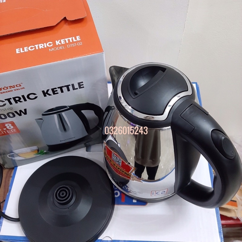 Ấm Siêu Tốc 1.8L ĐẠT TƯỜNG DTST02 / DTST03 - Hàng Chính Hãng, Bảo Hành 12 Tháng