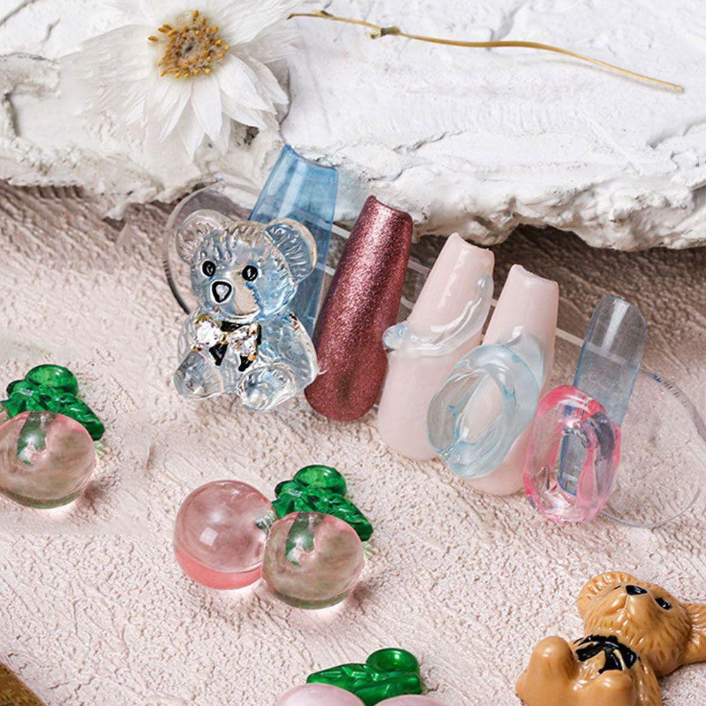 Phụ Kiện Trang Trí Móng Tay Họa Tiết Gấu Hoạt Hình Ba Chiều DIY