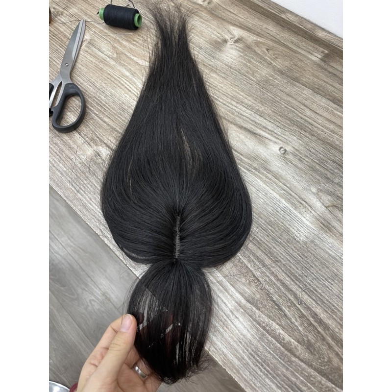 TÓC GIẢ BẰNG TÓC THẬT Mái thưa phủ 3d có rãnh da đầu tàng hình