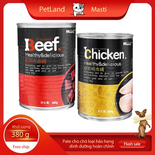 Pate cho chó - Thức ăn cho chó dinh dưỡng vị bò, vị gà và gà + bò lon 380g