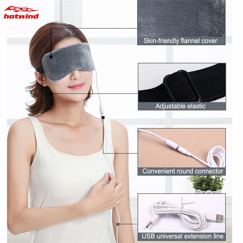 Đệm che mắt massage làm ấm bằng bông có dây sạc USB kích thước 21.5x9cm | BigBuy360 - bigbuy360.vn