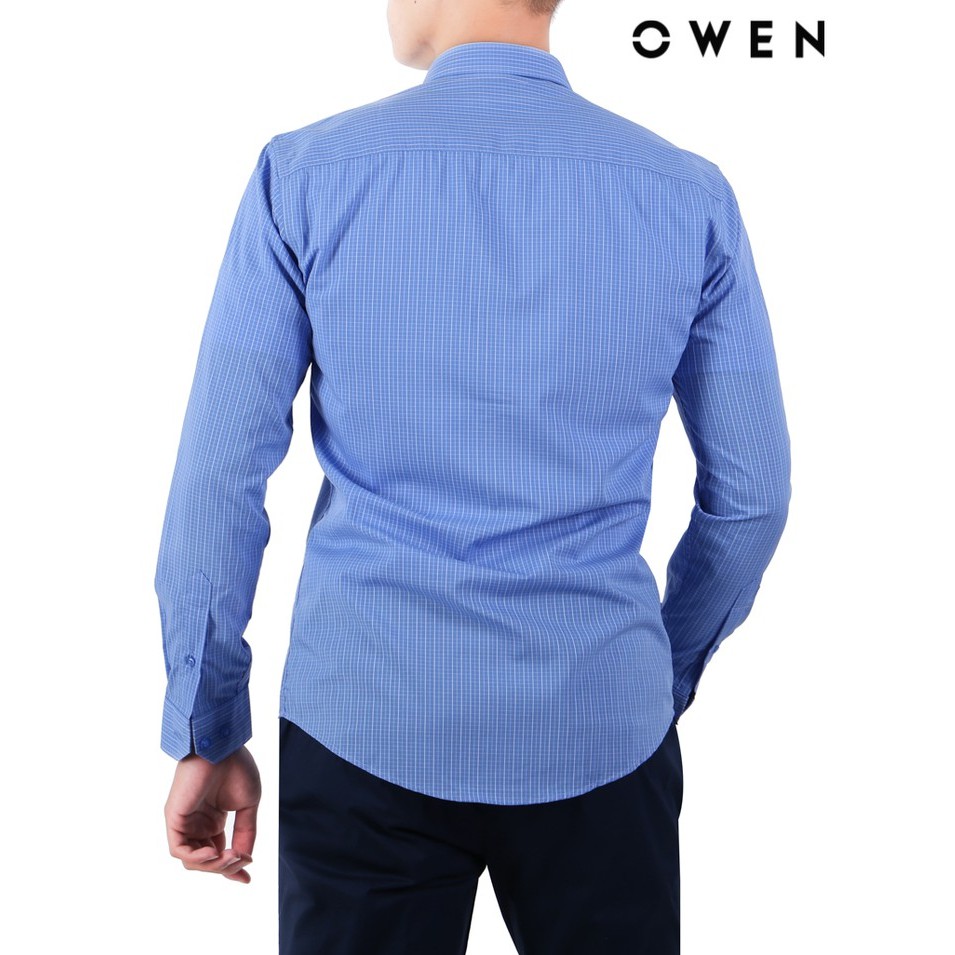 Áo Sơ mi dài tay OWEN Bamboo Slimfit màu xanh - AS21048DT | BigBuy360 - bigbuy360.vn