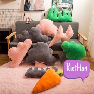 Bộ 4 Gối bông hình cây, sấm sét, cỏ, mây siêu dễ thương