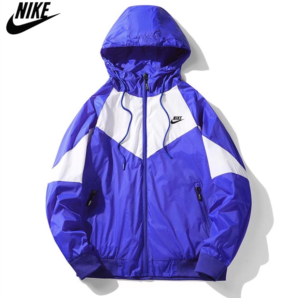 Áo Khoác Gió Nike 100% Chính Hãng Có Mũ Trùm Phối Màu Cá Tính Cho Nam