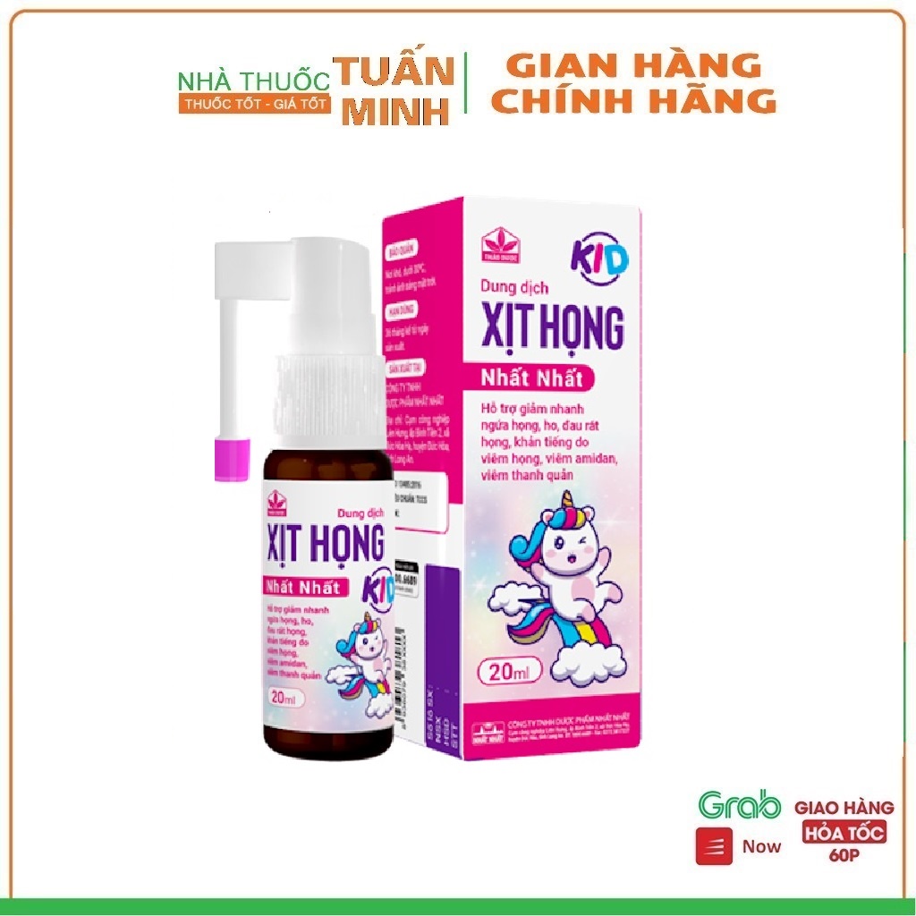 Xịt Họng Nhất Nhất - Giúp Giảm Ho, Giảm Đau Rát, Ngứa Họng - Chai 20 ml