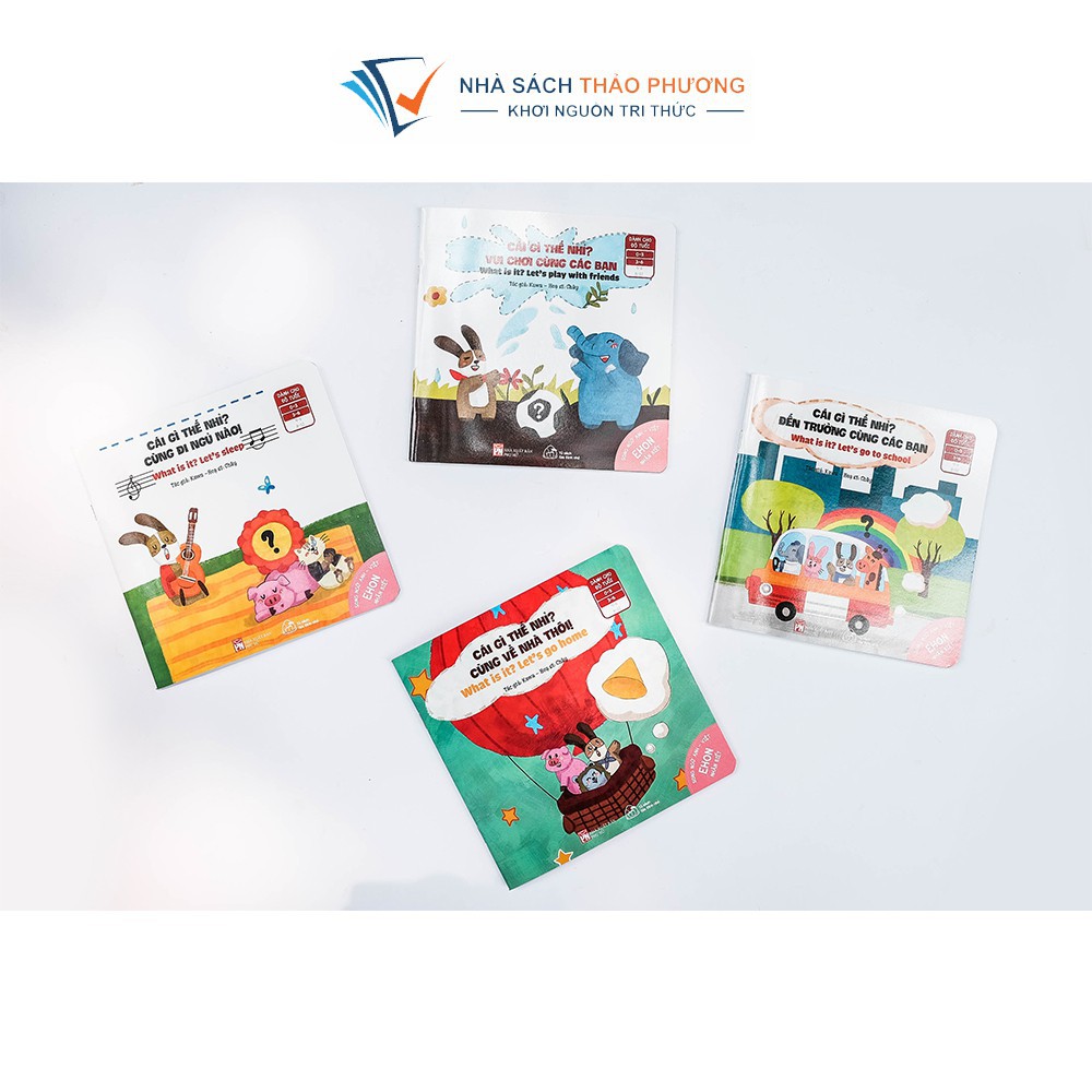 Sách Ehon nhận biết song ngữ Anh Việt - Cái gì thế nhỉ? Bộ 4 cuốn