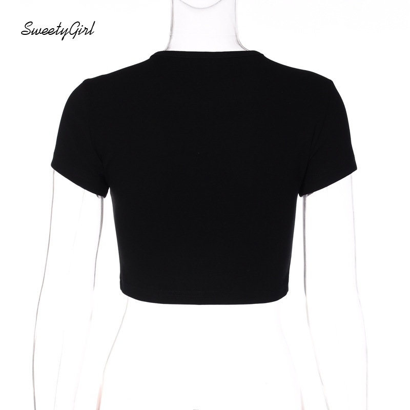 Áo Thun Croptop Tay Ngắn Cổ Tròn Dáng Ôm In Chữ Phối Màu Tương Phản Thời Trang 2022 Cho Nữ