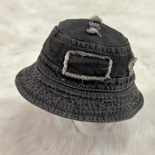 Nón Bucket jean rách thời trang