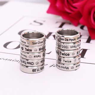 Nhẫn khắc tên thành viên nhóm nhạc Twice xinh xắn bằng thép không gỉ