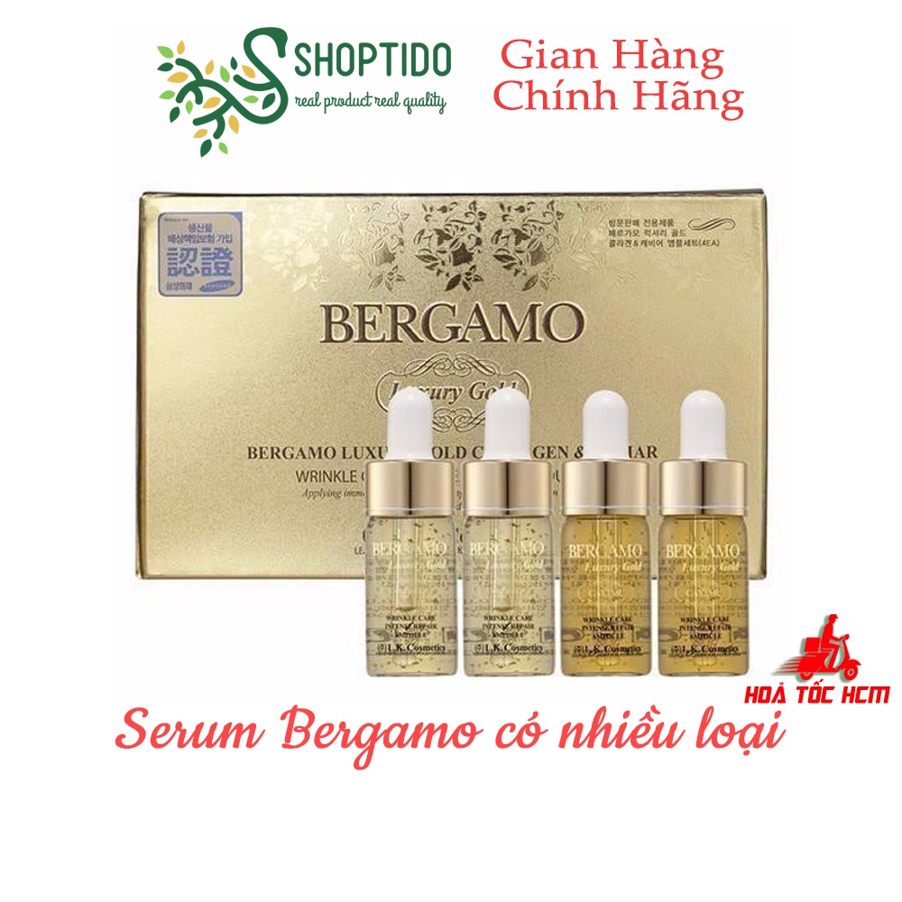 Hộp 4 chai serum dưỡng da Bergamo 13ml/chai NPP Shoptido