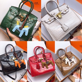 Túi xách HM Birkin da cá sâu chuẩn spr sz 25 kèm móc khoá ngựa đẹp như siêu cấp