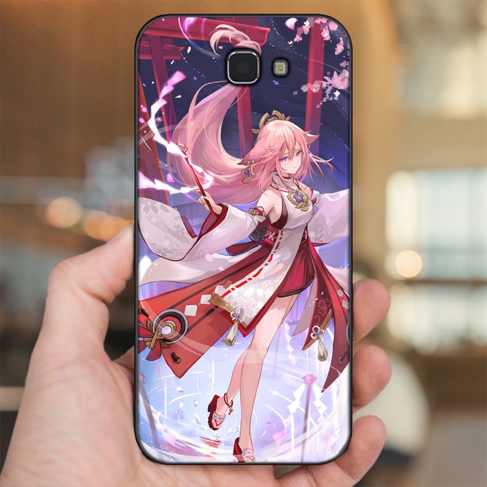 Ốp lưng Samsung J5 Prime, J7 Prime viền đen in hình Yae Miko Genshin Impact