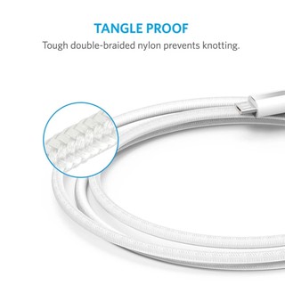 [Freeship toàn quốc từ 50k] Cáp sạc siêu bền ANKER Powerline+ Micro-USB Nylon dài 3m cho Android (Trắng)