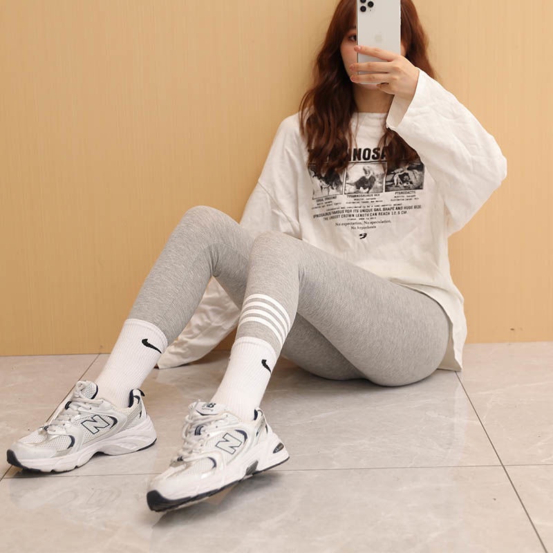 Quần Legging Màu Trơn Lưng Cao Dáng Ôm Thời Trang Thu Đông Mới Cho Nữ