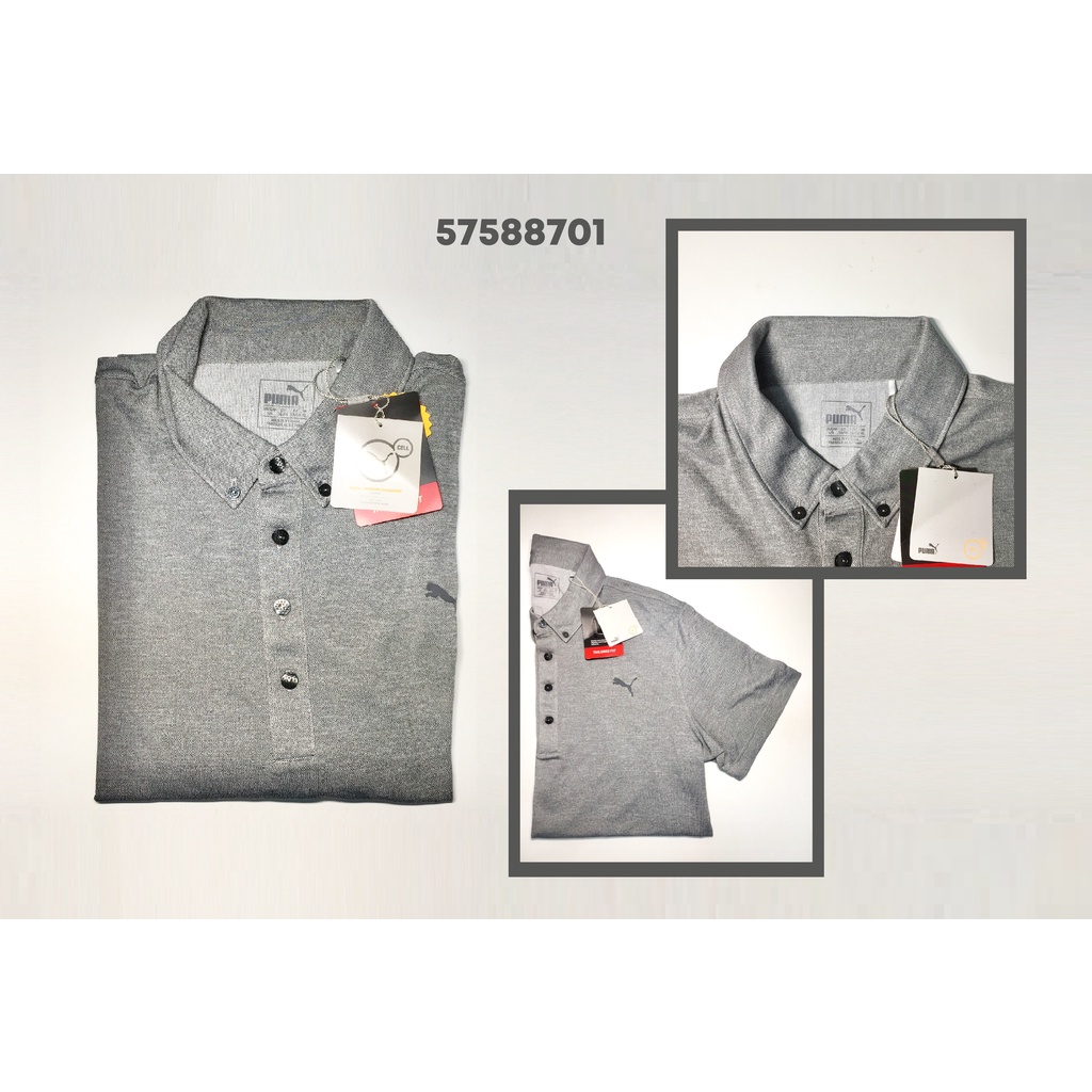 ÁO PUMA- ÁO GOLF THỂ THAO NAM-Áo Tailored Oxford Heather Polo-57588701-L
